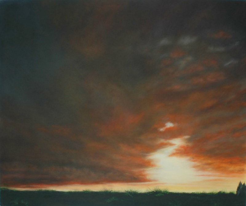 Brennende Wolken, 100 x 120